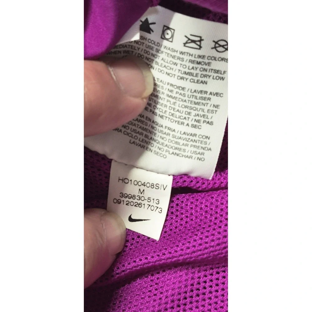 Nike The Athletic Dept.women purple full zip lightweight windbreaker jacket sz.M